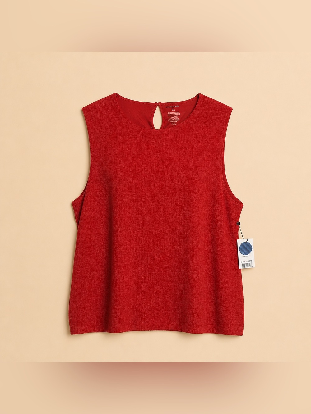 NWT Nine West 3x Sleeveless Orange Polyester Keyhole Back Blouse